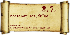 Martinat Tatjána névjegykártya